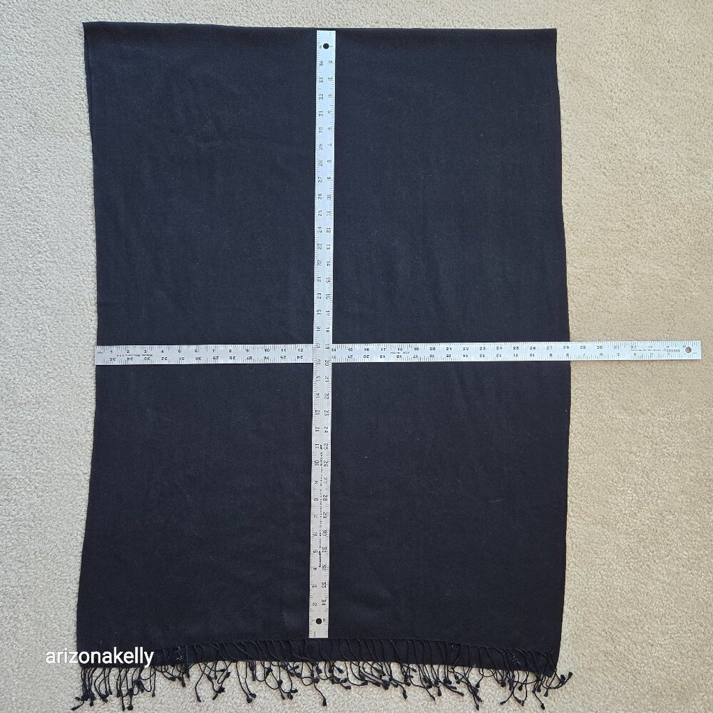 Chateau Robert Cashmere Silk Black Scarf Pashmina